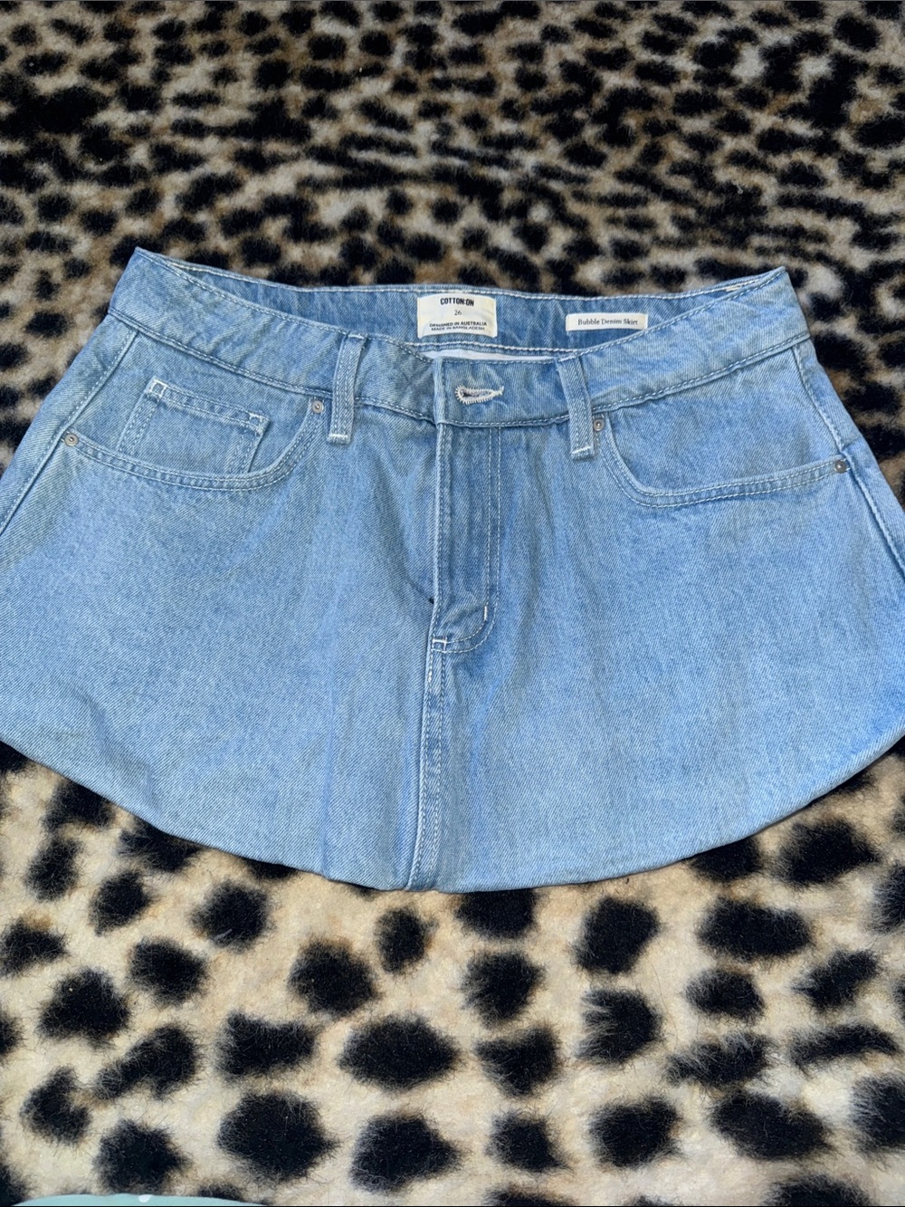 Cotton On Light Wash Denim Mini Skirt